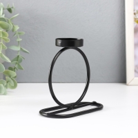 Подсвечник металл на 1 свечу "Кольцо" d=4 см чёрный 11х6х11 см
