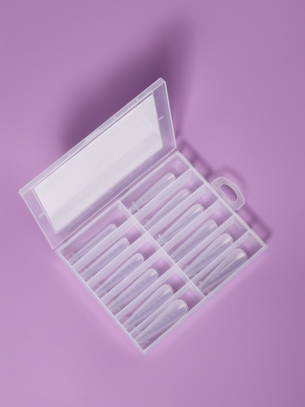 Верхние формы для наращивания в контейнере, 120 шт, 12 размеров, цвет прозрачные