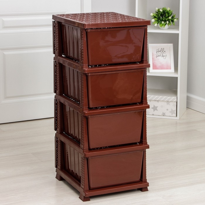 Комод 4-х секционный &laquo;Декор. Ажур&raquo;, цвет коричневый