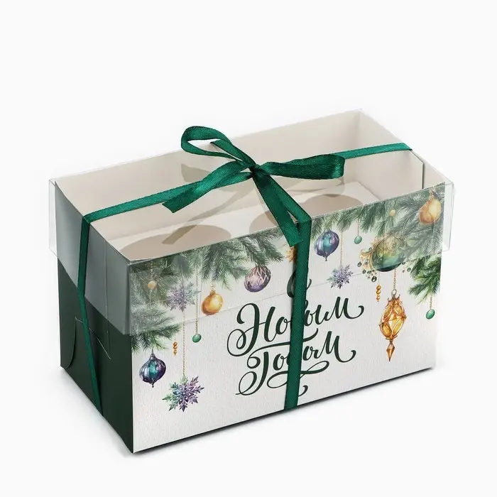 Коробка для капкейка &laquo;Новогодние истории&raquo;, 16 х 8 х 10 см
