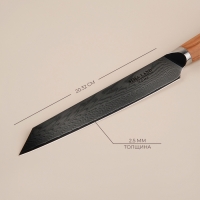 Нож кухонный SL Home &laquo;Оливия&raquo;, разделочный, лезвие 20,32 см, дамасская сталь, цвет коричневый