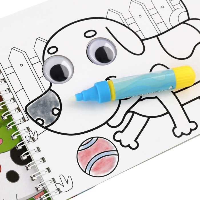 Водная раскраска с глазками &laquo;Рисуй водой. Веселье на ферме&raquo;, Синий трактор