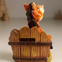 Копилка полистоун "Коняшка у забора с монетками" 9,5х5х12,8 см