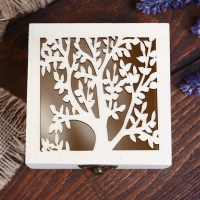 Шкатулка дерево под роспись "Дерево" 4,7х9,8х9,8 см