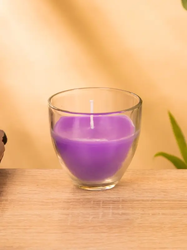 Свеча ароматическая в стакане "SCENTED CANDLE" 100 гр, лавандовые поля
