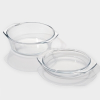 Кастрюля с крышкой из жаропрочного стекла для запекания Доляна &laquo;Фуэго&raquo;, 650 мл, 18&times;16&times;5 см