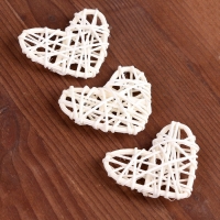 Декор для творчества из лозы &laquo;Сердце&raquo; набор 3 шт., размер 1 шт. &mdash; 6,5 &times; 6 см, цвет натуральный