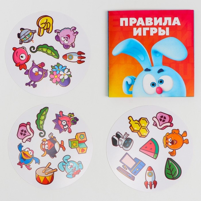 Карточная игра на скорость и реакцию &laquo;Дуббль. Смотри-хватай!&raquo;, 55 карт, 5+, Смешарики