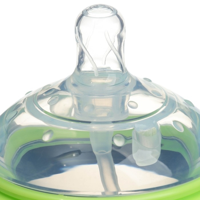 Бутылочка для кормления M&B, ШГ &Oslash;70мм, от 6 мес, 250мл, с ручками, силиконовая колба, цвет зеленый