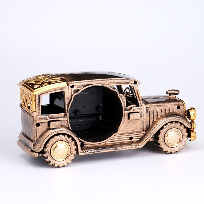 Часы настольные будильник "Автомобиль ретро", циферблат d-6.5 см, 10.5 х 22 см