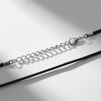 Кулон на шнурке &laquo;Для фото&raquo; сердце, цвет серебро на чёрном шнурке, 45 см