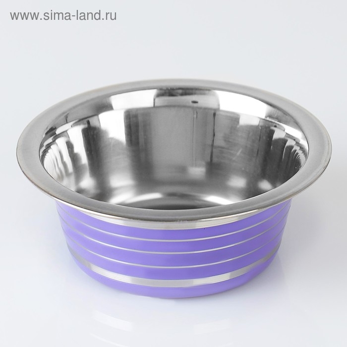 Миска стандартная цветная с полосой, 225 мл, фиолетовая