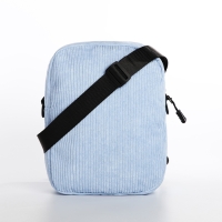 Сумка молодёжная на молнии, цвет голубой