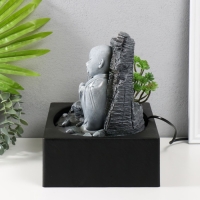 Фонтан настольный от сети, подсветка "Маленький хотей в каменном городе" 29х21х27 см