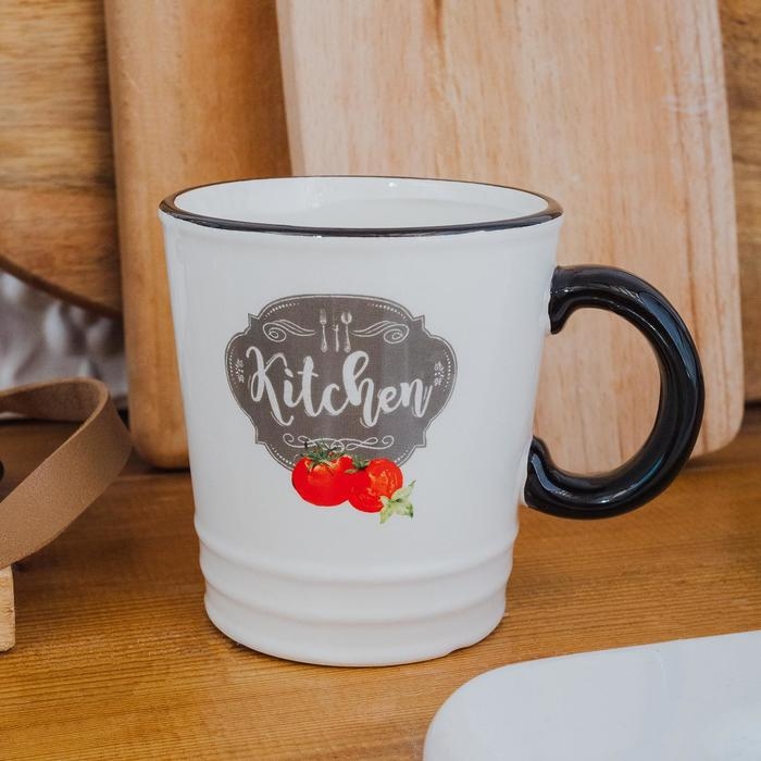 Кружка Доляна &laquo;Гурман&raquo;, 400 мл, цвет белый