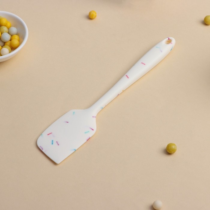 Лопатка Доляна &laquo;Конфетти&raquo;, силикон, 20,5 см, цвет белый