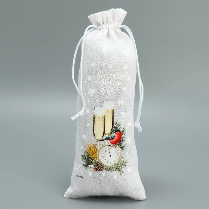 Мешок с термонаклейкой под бутылку &laquo;Шампанское&raquo;, 13 х 31 см +/- 1.5 см, Новый год