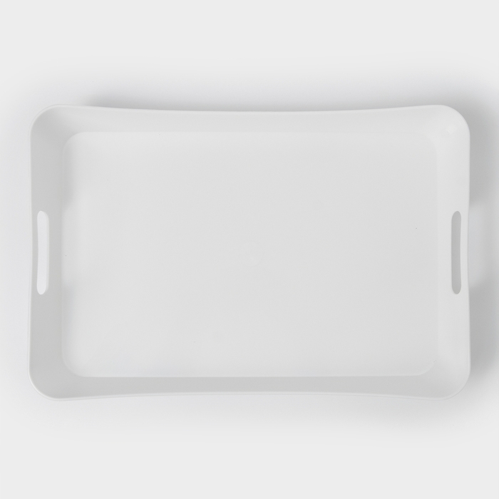 Поднос с ручками &laquo;Рондо&raquo;, 42,2&times;28,2&times;5,2 см, цвет белый