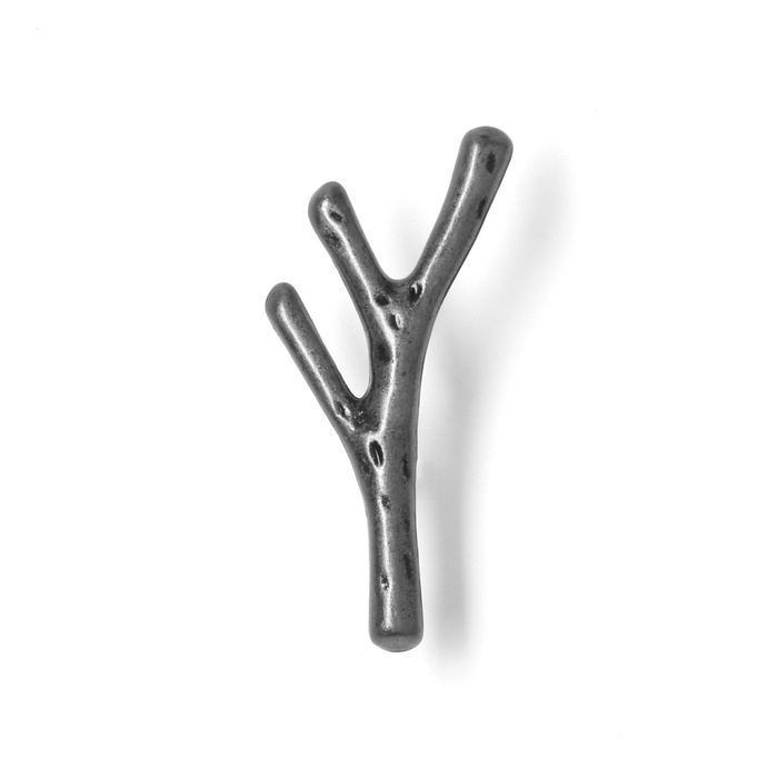 Ручка кнопка CAPPIO "Ветка", цвет старинное серебро