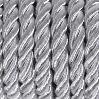 Шнур витой, d = 5 мм, 10 &plusmn; 1 м, цвет серебряный