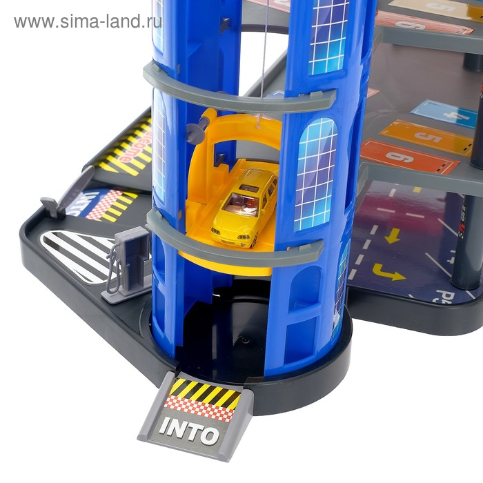 Парковка &laquo;Мега паркинг&raquo;, 6 металлических машин + коврик