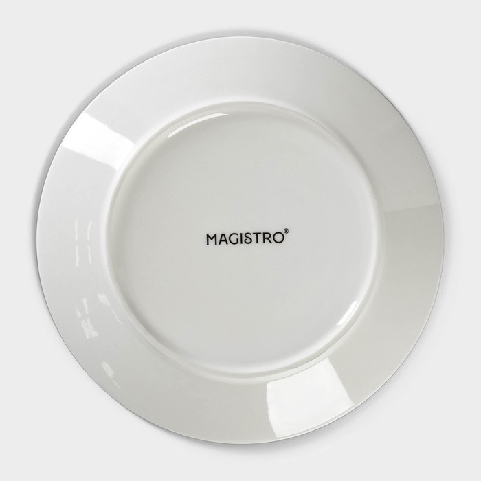 Тарелка фарфоровая пирожковая Magistro &laquo;Морской бриз&raquo;, d=15 см, цвет белый