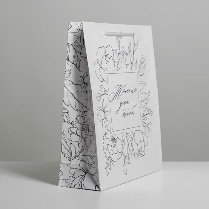 Пакет подарочный ламинированный, упаковка, For you, ML 21 х 25 х 8 см