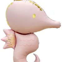 Воздушный шар фольгированный 42" &laquo;Морской конёк&raquo;, светло - розовый сатин