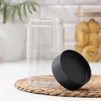 Ёмкость для сыпучих продуктов Asti, 1 л, прозрачный, крышка черная