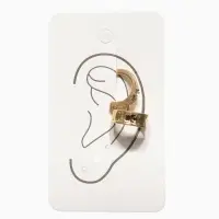 Серьги "Каффы" набор 2 шт., мятый со стразами, цвет белый в золоте