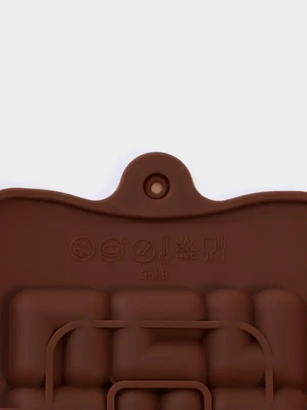 Форма для шоколада Доляна &laquo;Лабиринт&raquo;, силикон, 22&times;11&times;1 см, 18 ячеек, коричневая