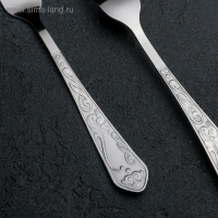 Вилка столовая &laquo;Элегия&raquo;, длина 20 см, толщина 1,5 мм, цвет серебряный