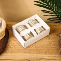 Кольца для салфеток (набор 4 шт) "Браслет" 4,5х4,5х2,5 см, латунь