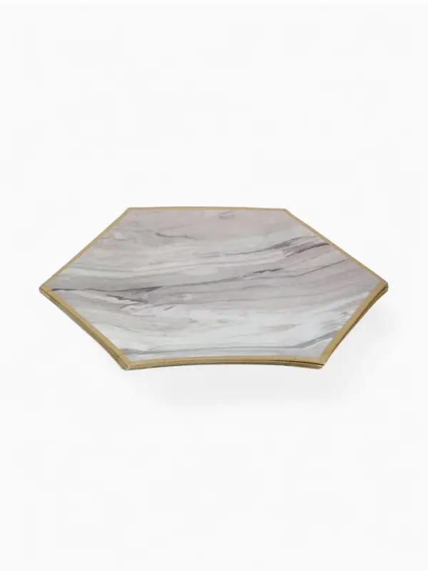 Набор тарелок мрамор белый 23 см. (10 шт)