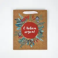 Набор пакетов крафтовых &laquo;Новогоднее поздравление&raquo;