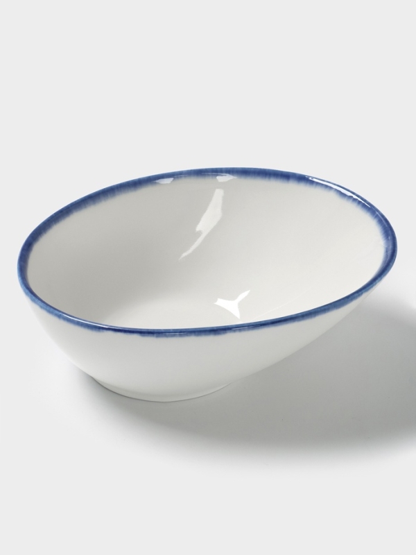 Салатник овальный "Blue Lagoon" Magistro 18см, 18,1х14,2, цвет белый, синий