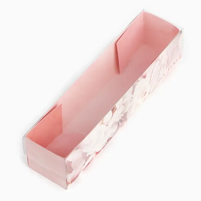 Коробочка для макарун с PVC крышкой &laquo;С любовью&raquo;, 19.5 х 5 х 4.5 см
