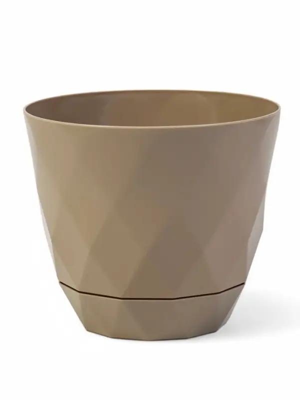 Горшок для цветов "Laurel" D-14,5 см, 1,3 л с поддоном, бежевый