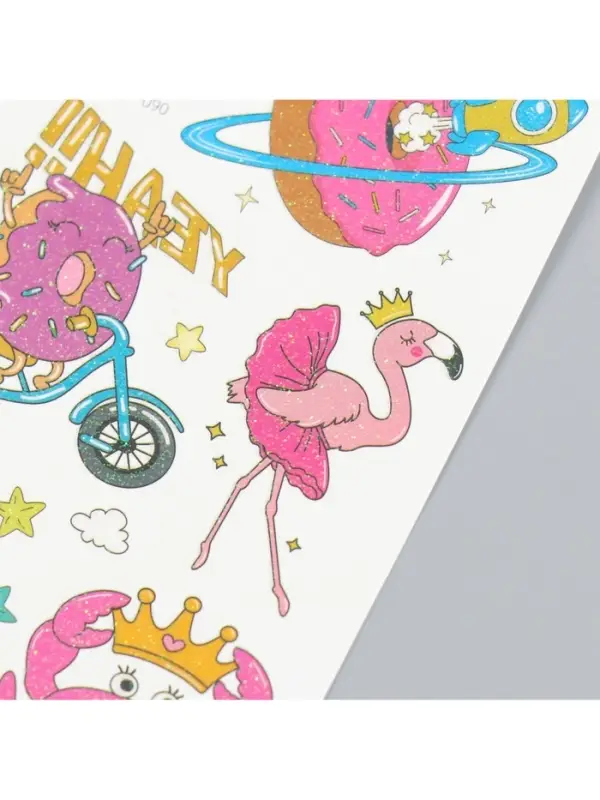 Переводные тату на тело цветные &laquo;Розовые мечты&raquo;, блёстки, 12&times;7.5 см