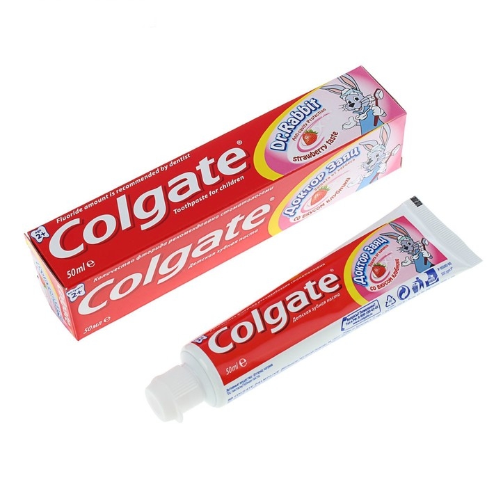 Зубная паста Colgate &laquo;Доктор Заяц&raquo;, со вкусом клубники, 50 мл