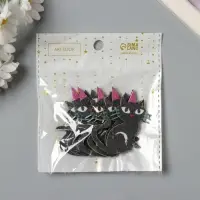 Декор для творчества войлок блеск "Чёрный кот" 5,5х4 см