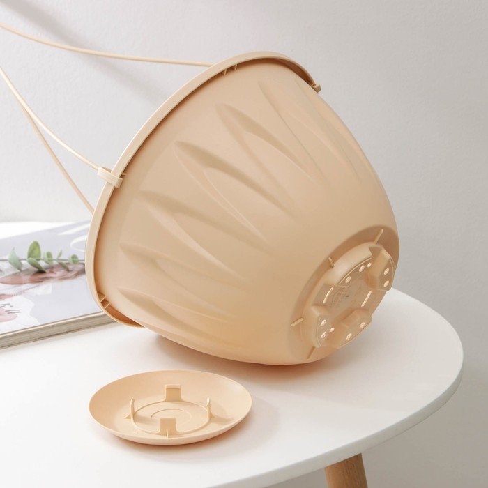 Кашпо для цветов подвесное &laquo;Алиция&raquo;, 4,3 л, с поддоном, цвет белая глина