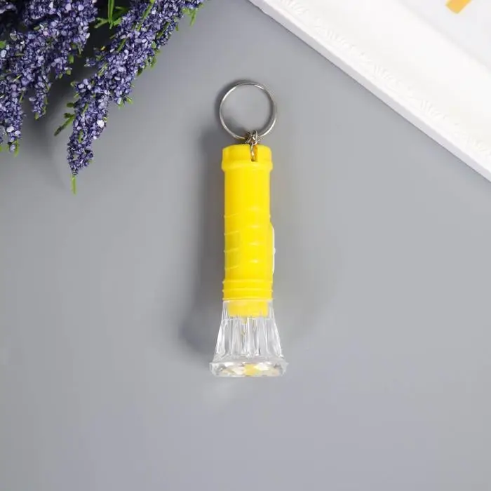 Фонарик брелок для ключей на кольце &laquo;Полоски&raquo;, светит, 6.5&times;2.5&times;2.5 см, МИКС