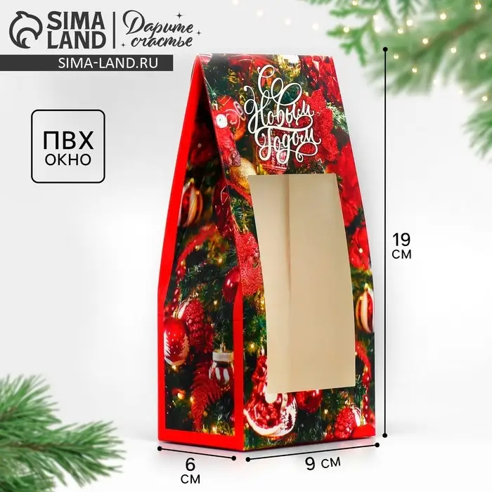 Коробка складная &laquo;Новогодняя&raquo;, 9 х 19 х 6 см