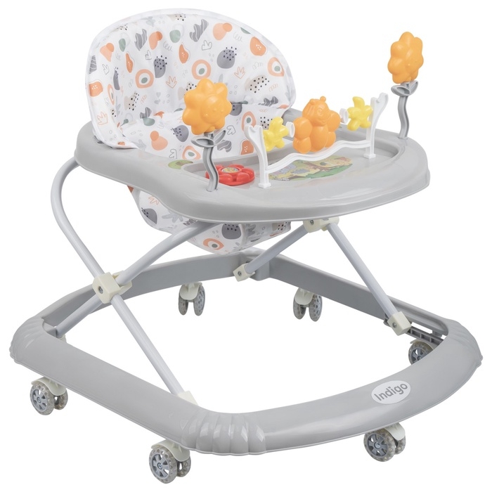 Ходунки "FLY С" 7 силик. колес, муз. (упак.7 шт.) (Indigo), серый