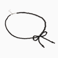 Бусы &laquo;Бантик&raquo; бусина №4,6, цвет чёрный в серебре, 40 см