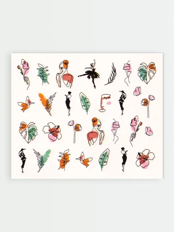 Слайдеры для ногтей &laquo;Нежный образ&raquo;, разноцветные