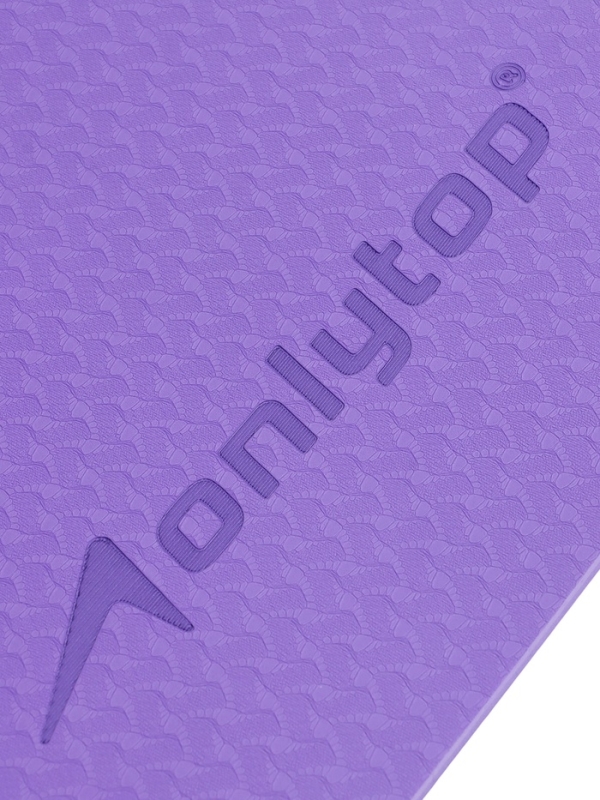 Коврик для фитнеса и йоги ONLYTOP, 183x61x 0,8 см, цвет фиолетовый/темно-фиолетовый