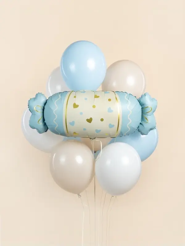 Воздушный шар фольгированный 34" &laquo;Конфета&raquo;, голубой сатин