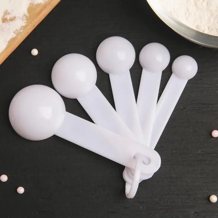 Набор мерных ложек Доляна, 5 шт: 1,25/2,5/5/7,5/15 мл, цвет МИКС